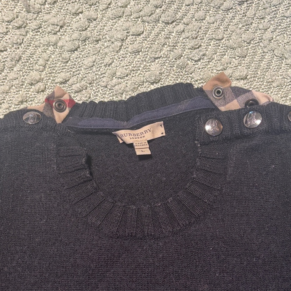 Burberry Women's Dark Gray Sweater with Button Accents - Picture 2 of 9